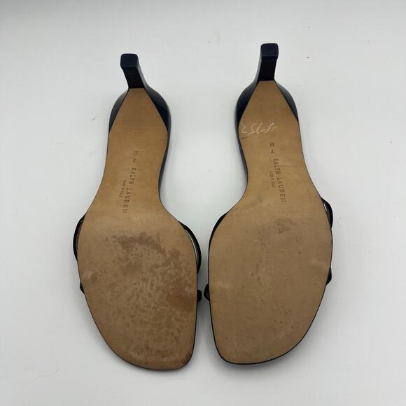 Ralph Lauren Women's Black Patent Leather Slides Size 7B - Picture 6 of 8